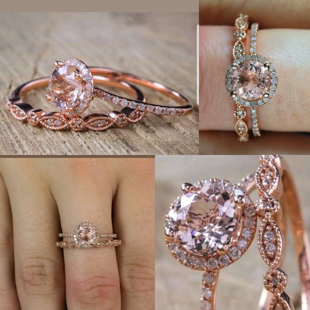 18K Rose Gold Filled White Topaz